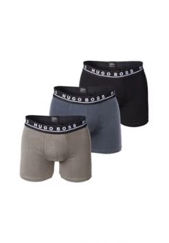 BOSS Herren Boxer Briefs, 3er Pack - Logobund, Cotton Stretch Blau