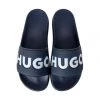 HUGO Herren Badesandalen - Match It Slide Rblg, Badeschuhe, Badelatschen, Logo Dunkelblau