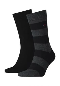 TOMMY HILFIGER Socken, 2er-Pack, Blockstreifen, Für Herren 200 BLACK