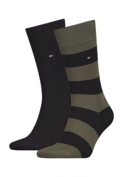 TOMMY HILFIGER Socken, 2er-Pack, Streifen, Logo, Für Herren 087 OLIVE
