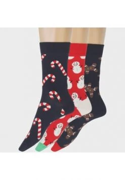 Happy Socks® Socken "Gingerbread", 3er-Set, Geschenkbox 6500 DARKBLUE/ NAVY -socken-struempfe Verkäufe unnamed file 280