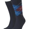BOSS Socken, 2er-Pack, Argyle, Belastungszonen, Für Herren 401 DARK BLUE