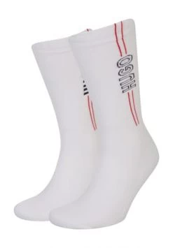 HUGO Socken, 2er-Pack, Logo-Detail, Baumwollmix, Für Herren 100 WHITE