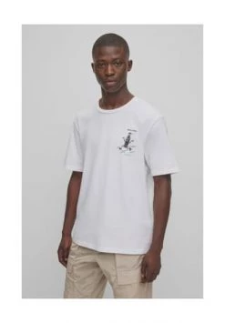 BOSS T-Shirt, Print, Für Herren 100 WHITE -socken-struempfe Verkäufe unnamed file 442