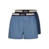 BOSS Herren Web-Boxershorts, 2er Pack - Woven Boxer EW, Pyjama-Shorts, Popeline Blau