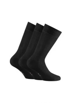 Rohner Advanced Socks Unisex Socken, 3er Pack - Cotton, Kurzsocken, Basic, Einfarbig Schwarz