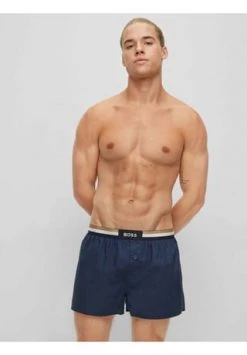 BOSS Herren Web-Boxershorts, 2er Pack - Woven Boxer EW, Pyjama-Shorts, Popeline Blau -socken-struempfe Verkäufe unnamed file 451