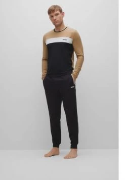 BOSS Pyjama-Oberteil, Markenschriftzug, Für Herren 260 MEDIUM BEIGE -socken-struempfe Verkäufe unnamed file 457