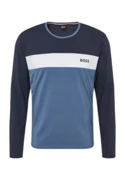 BOSS Pyjama-Oberteil, Markenschriftzug, Für Herren 403 DARK BLUE
