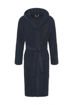 BOSS Bademantel, Muster, Knielang, Für Männer 404 DARK BLUE