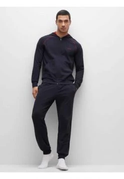 BOSS Herren Kapuzen-Sweatjacke - Mix & Match Jacket, Hoodie, Hoodie, Zip, Stretch Cotton Dunkelblau -socken-struempfe Verkäufe unnamed file 487