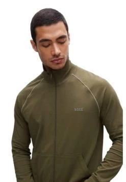BOSS Herren Zip-Jacke - Mix&Match, Loungewear, Sweatjacke, Zipper, Baumwolle, Einfarbig Grün -socken-struempfe Verkäufe unnamed file 493