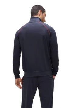 BOSS Herren Zip-Jacke - Mix&Match, Loungewear, Sweatjacke, Zipper, Baumwolle, Einfarbig Dunkelblau -socken-struempfe Verkäufe unnamed file 497