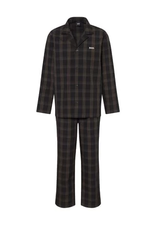 BOSS Schlafanzug, Karo-Design, Für Herren 001 BLACK 1 BOSS Schlafanzug, Karo-Design, Für Herren 001 BLACK