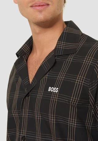 BOSS Schlafanzug, Karo-Design, Für Herren 001 BLACK 5 BOSS Schlafanzug, Karo-Design, Für Herren 001 BLACK – Bild 5