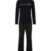 BOSS Herren Pyjama Lang Nightwear Black