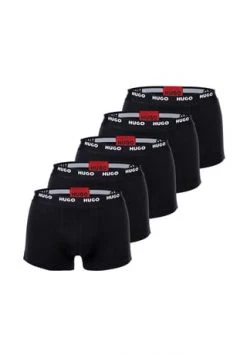 HUGO Herren Boxer Shorts, 5er Pack - Trunks Five Pack, Logo, Cotton Stretch Schwarz