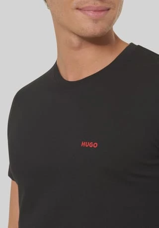 HUGO T-Shirt, Uni, Für Herren 001 BLACK 4 HUGO T-Shirt, Uni, Für Herren 001 BLACK – Bild 4