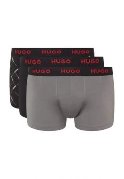 HUGO Boxershorts, 3er-Pack, Logo-Bund, Für Herren Schwarz