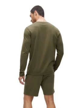 BOSS Herren Langarmshirt - Mix&Match LS-Shirt R, Rundhals, Cotton Stretch, Logo Grün -socken-struempfe Verkäufe unnamed file 805