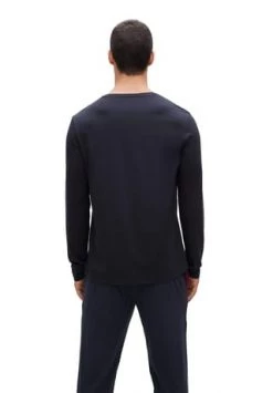 BOSS Herren Langarmshirt - Mix&Match LS-Shirt R, Rundhals, Cotton Stretch, Logo Dunkelblau -socken-struempfe Verkäufe unnamed file 810
