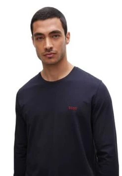 BOSS Herren Langarmshirt - Mix&Match LS-Shirt R, Rundhals, Cotton Stretch, Logo Dunkelblau -socken-struempfe Verkäufe unnamed file 812