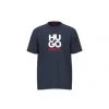 HUGO Herren T-Shirt - DIMENTIS, Rundhals, Kurzarm, Logo, Baumwolle Blau