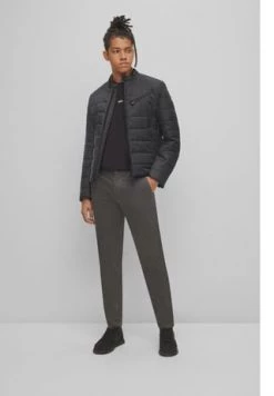 HUGO BOSS Orange Steppjacke, Brusttasche, Stehkragen, Für Herren 001 BLACK -socken-struempfe Verkäufe unnamed file 819