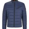 HUGO BOSS Orange Steppjacke, Brusttasche, Stehkragen, Für Herren 404 DARK BLUE