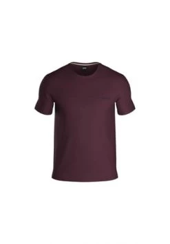 BOSS Herren T-Shirt - Mix & Match, Rundhals, Baumwolle, Logo, Einfarbig, Kurzarm Lila
