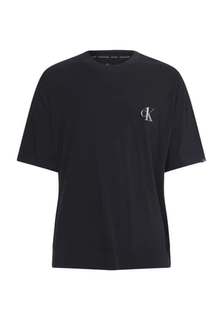 Calvin Klein T-Shirt, Rundhalsausschnitt, Modischer Print, Uni, Für Herren Schwarz 1 Calvin Klein T-Shirt, Rundhalsausschnitt, Modischer Print, Uni, Für Herren Schwarz